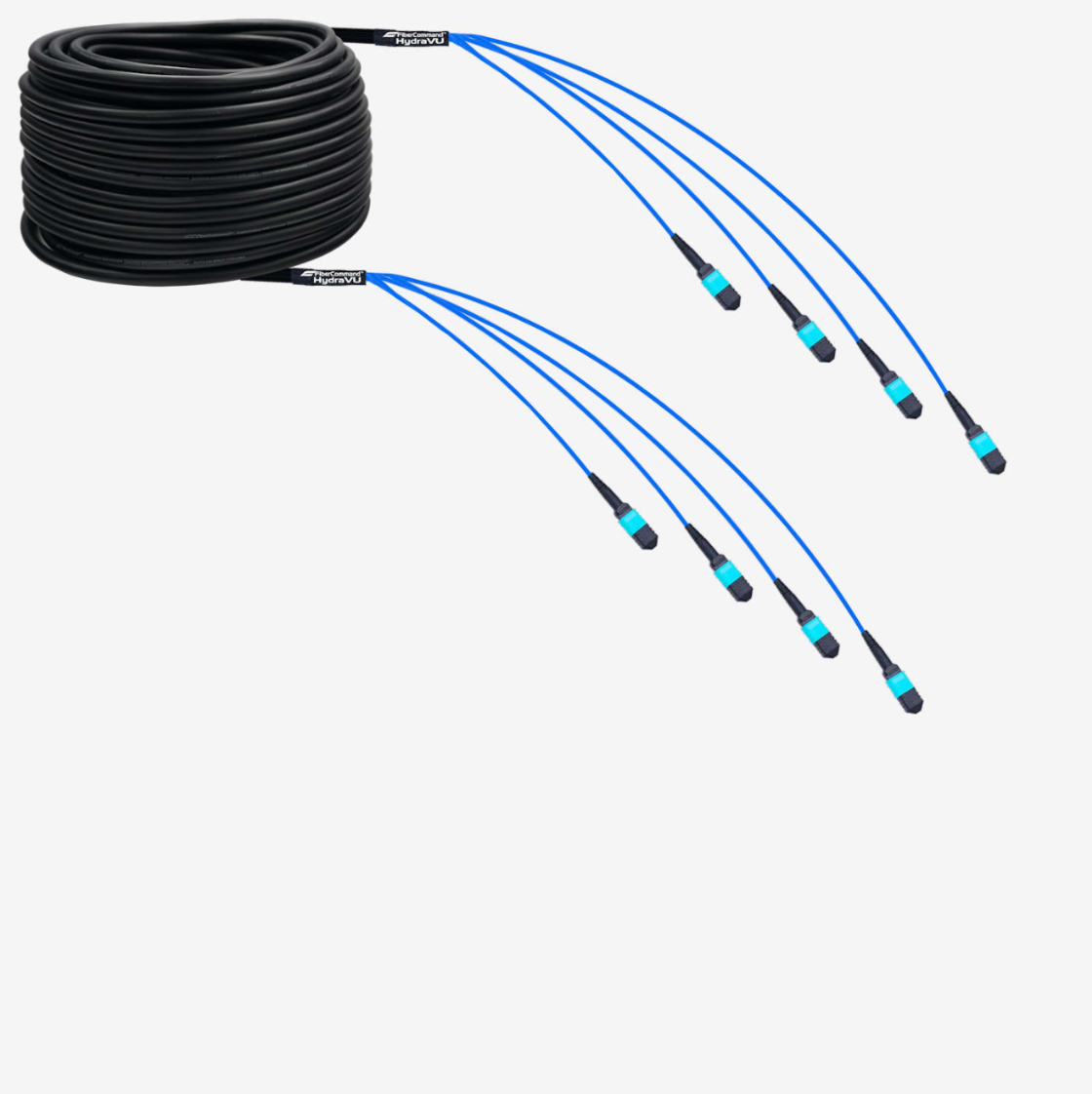 Hydraview® 24 | كابل الألياف البصرية 24 خيوط منتهية مسبقًا بـ 4 MPO