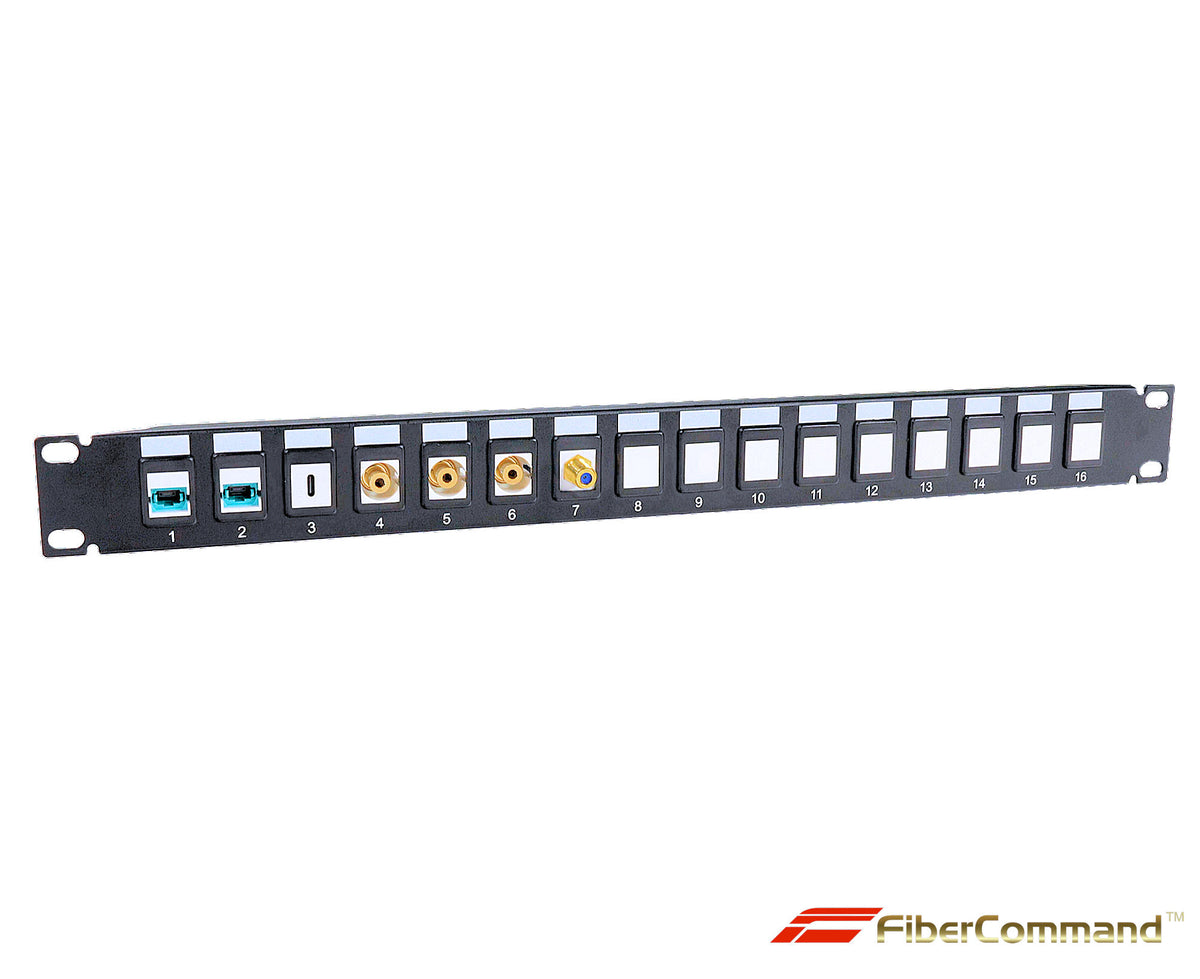 16portový 1U patch panel pro lichoběžníkový konektor