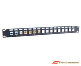 16 Port 1U patchpanel för keystone-uttag