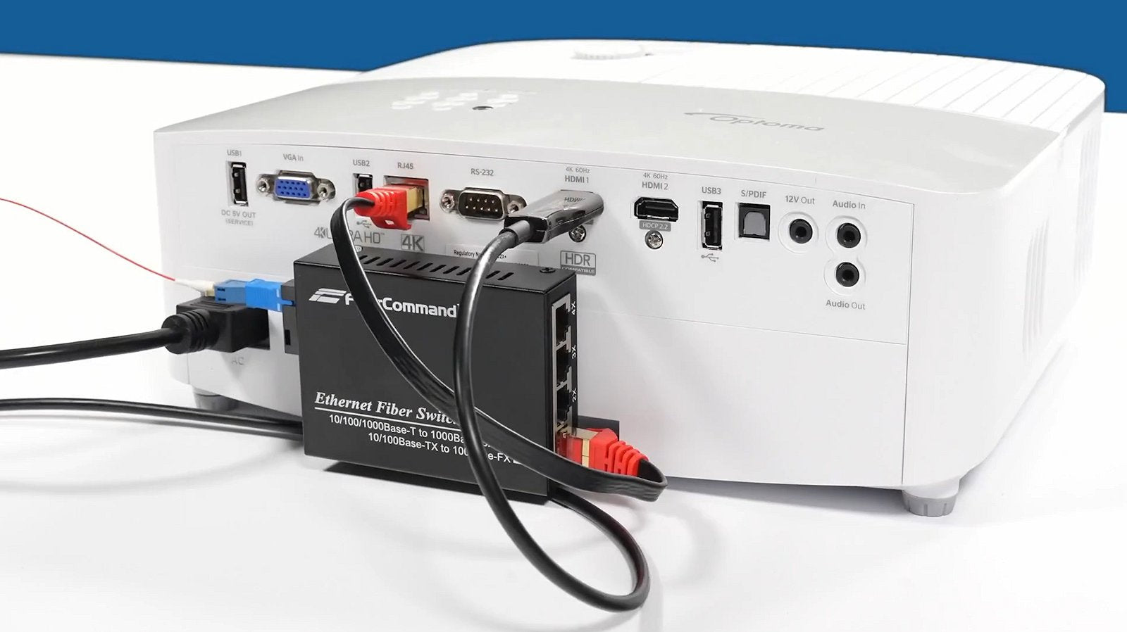 PureFiber® PRO - HDMI 및 인터넷 | Internet over Fiber가 포함된 HDMI 2.1 8k 번들 사전 종단 하이브리드 파이버 케이블