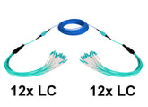 ULTRAFLEX LC | 12 LC OM3 armored premium fiber optic cable with interchangeable ends