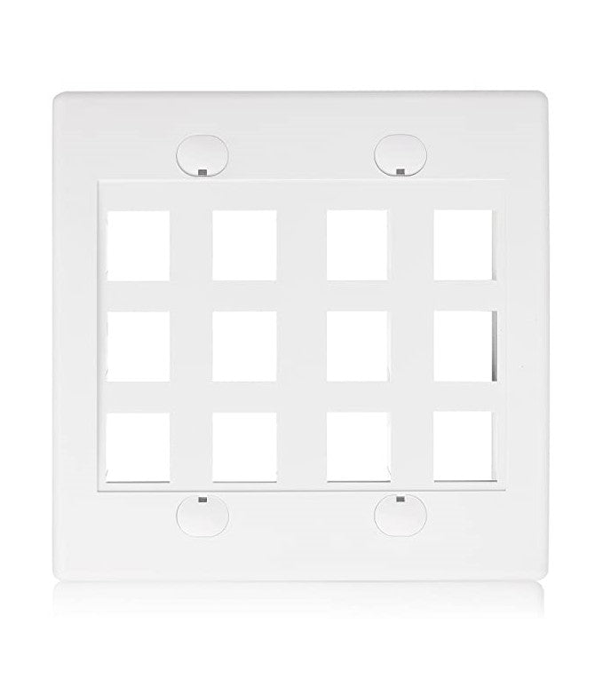 WALL PLATE 12PORT Keystone Jack Wall Plate in White