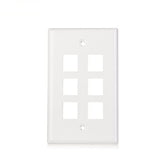 WALL PLATE 6-PORT |  Keystone Jack Wall Plate in White