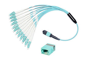 mpo female to 12 lc pigtail breakout cable adapter multimode by fibercommand