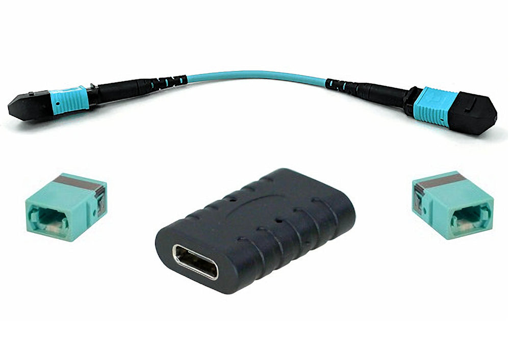 mpo jumper female female type-a 12 fibers straight cable by fibercommand