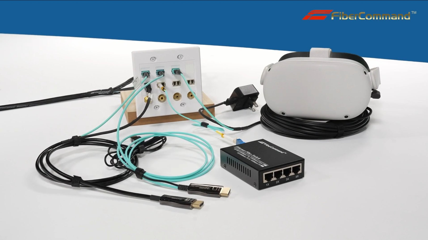 PureFiber® PRO - HDMI & Internet | Förterminerad hybridfiberkabel med HDMI 2.1 8k-paket med internet över fiber