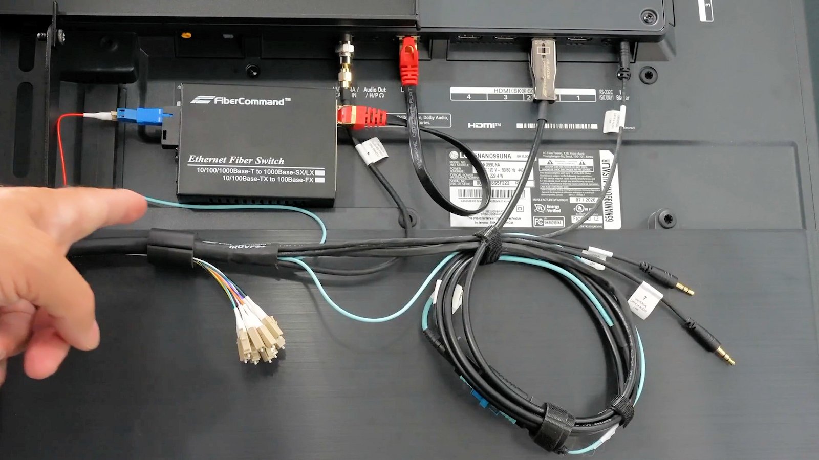 PureFiber® PRO - HDMI ואינטרנט | כבל סיבים היברידיים עם גמר מראש עם צרור HDMI 2.1 8k עם אינטרנט על גבי סיבים (G)