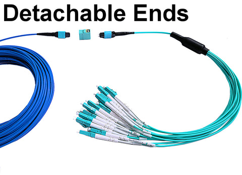 ULTRAFLEX LC | 12 LC OM3 armored premium fiber optic cable with interchangeable ends