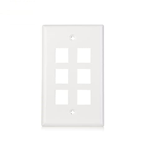 WALL PLATE 6-PORT |  Keystone Jack Wall Plate in White